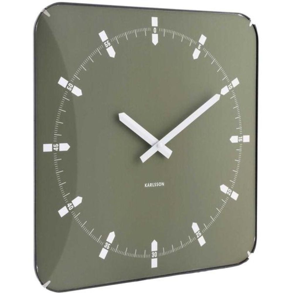 Horloge murale en métal sucinto dome square vert