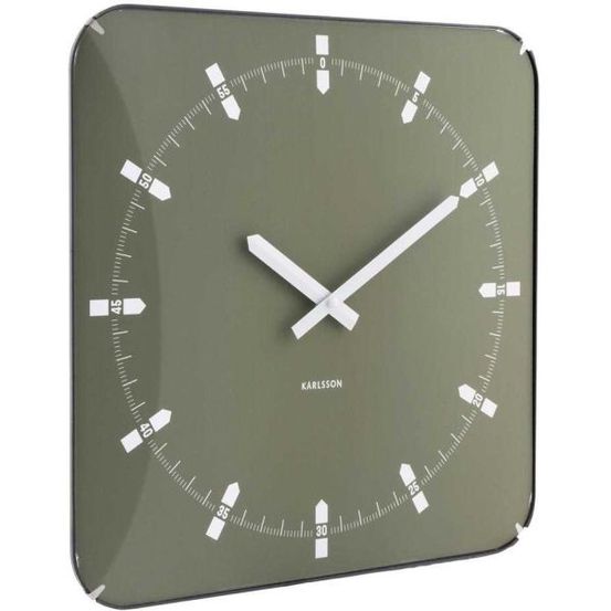 Horloge murale en métal sucinto dome square vert