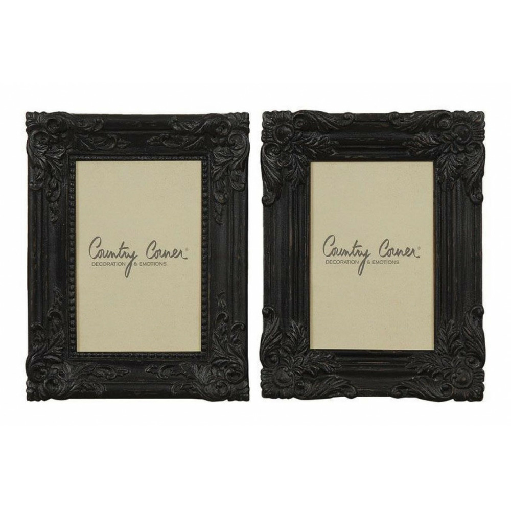 Cadre photo set de 2) résine noir - basique interior's