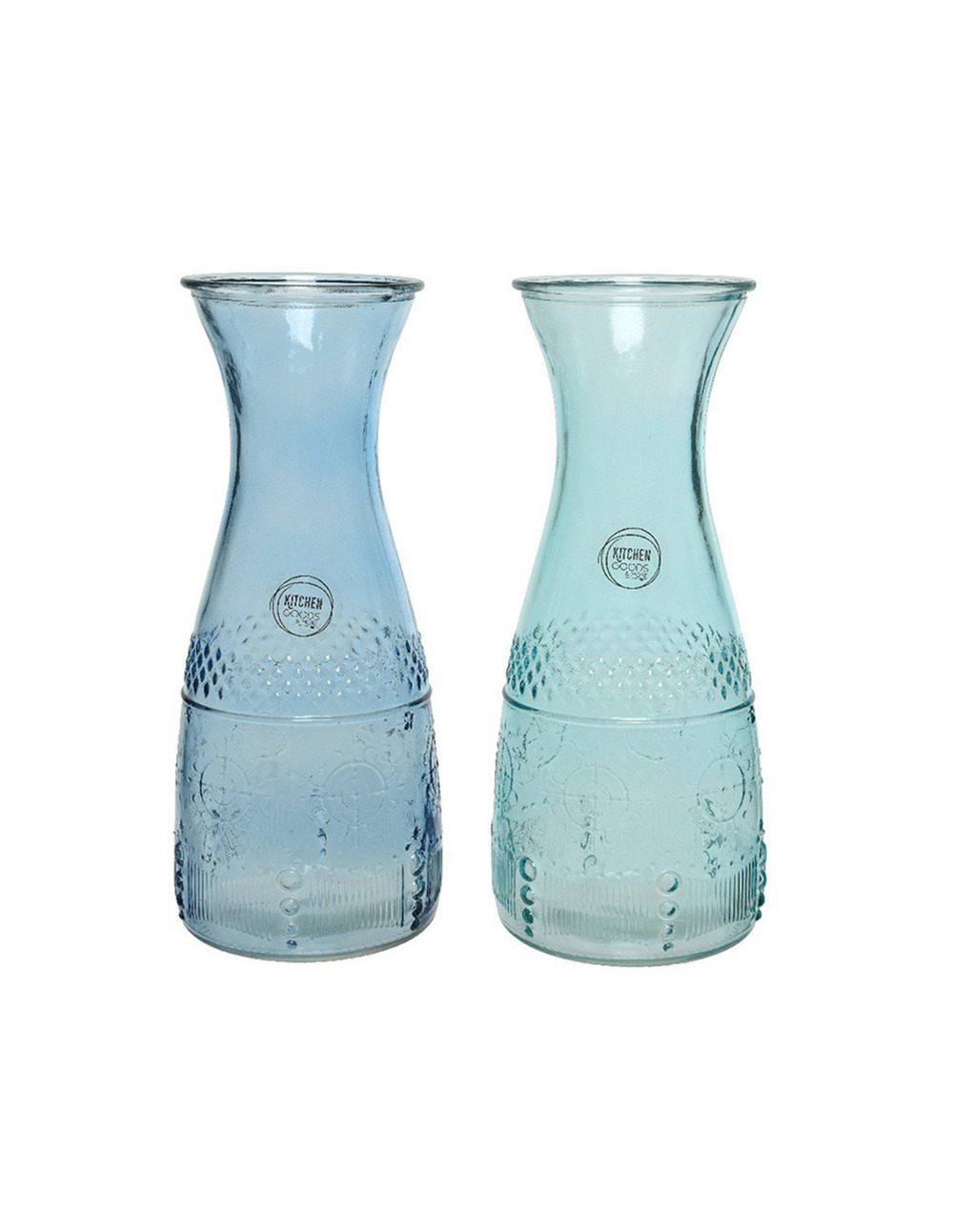 Bouteille en verre avec relief. Diam 10 x 25 cms. Capacité 1100 ml.