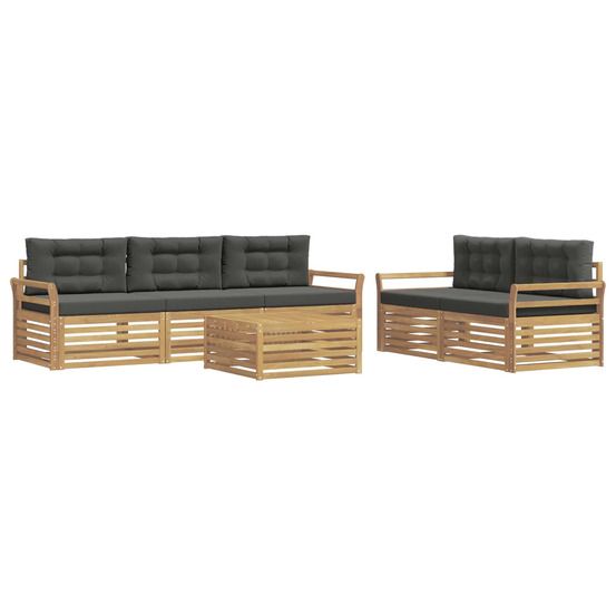 Ensemble de canapés d'extérieur 6 pc blanc et anthracite
