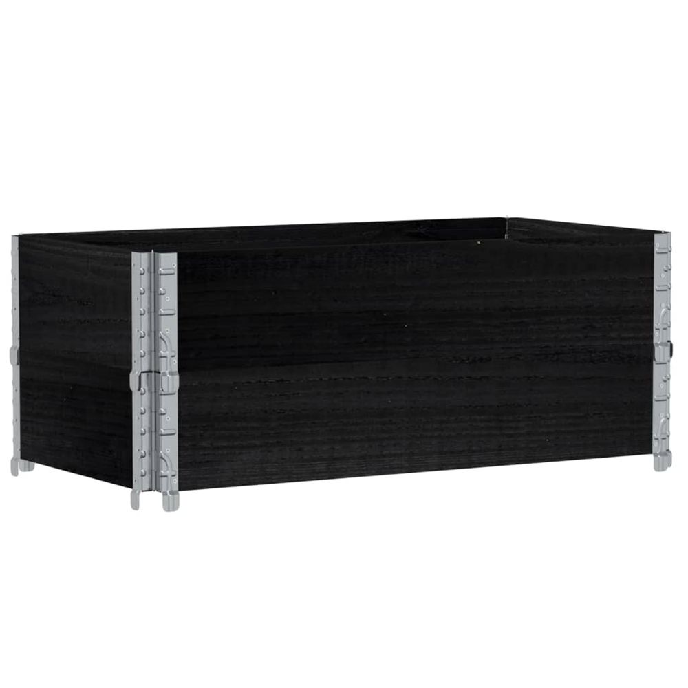 Jardinière d'extérieur noir 100x50 cm bois massif de pin
