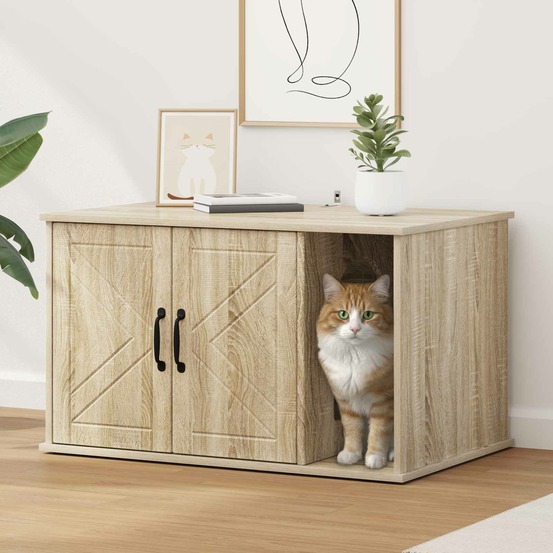 Maison pour chat sonoma 85 x 55 x 50 cm bois d'ingénierie