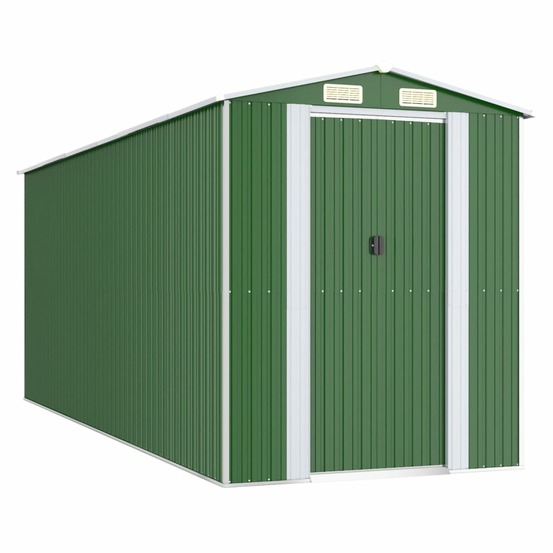 Abri de jardin vert 192x523x223 cm acier galvanisé