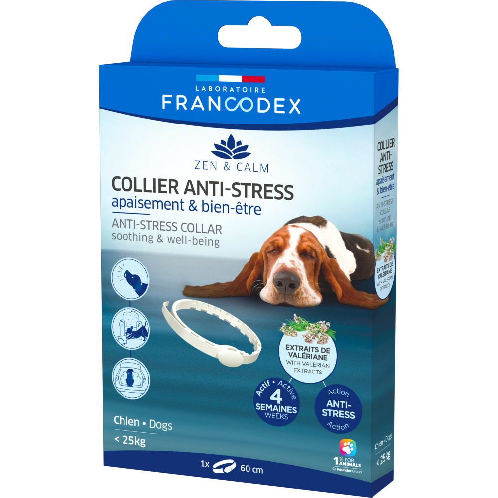 Collier anti-stress 60 cm apaisement et bien-être pour chien