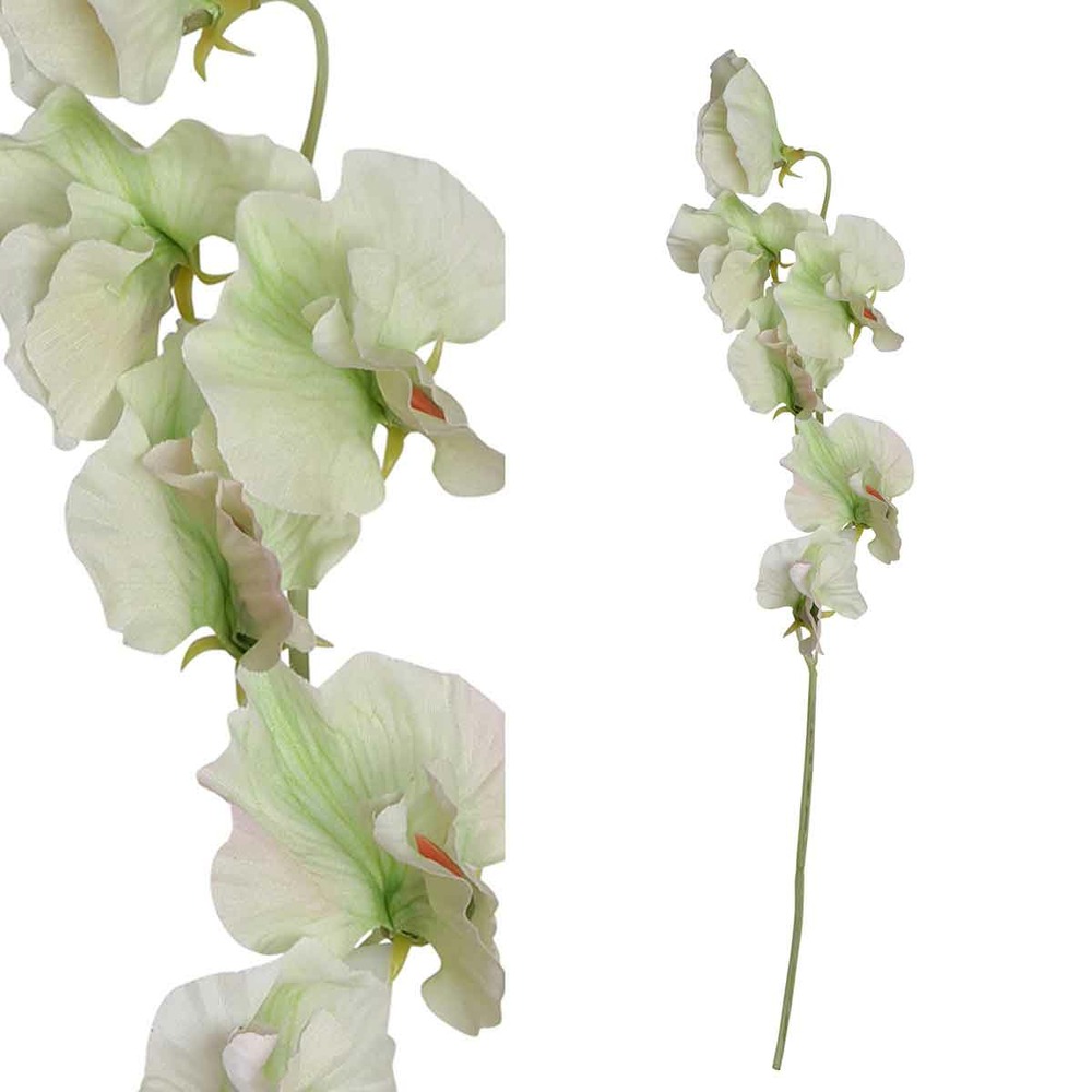 Fleur de jardin ptmd sweetpea fleur artificielle - 23 x 6,5 x 45,5 cm - blanc