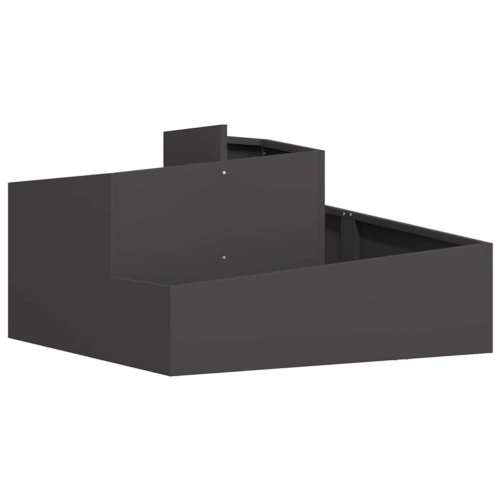 Cache-pot de jardin noir 80 x 80 x 50 cm acier laminé à froid