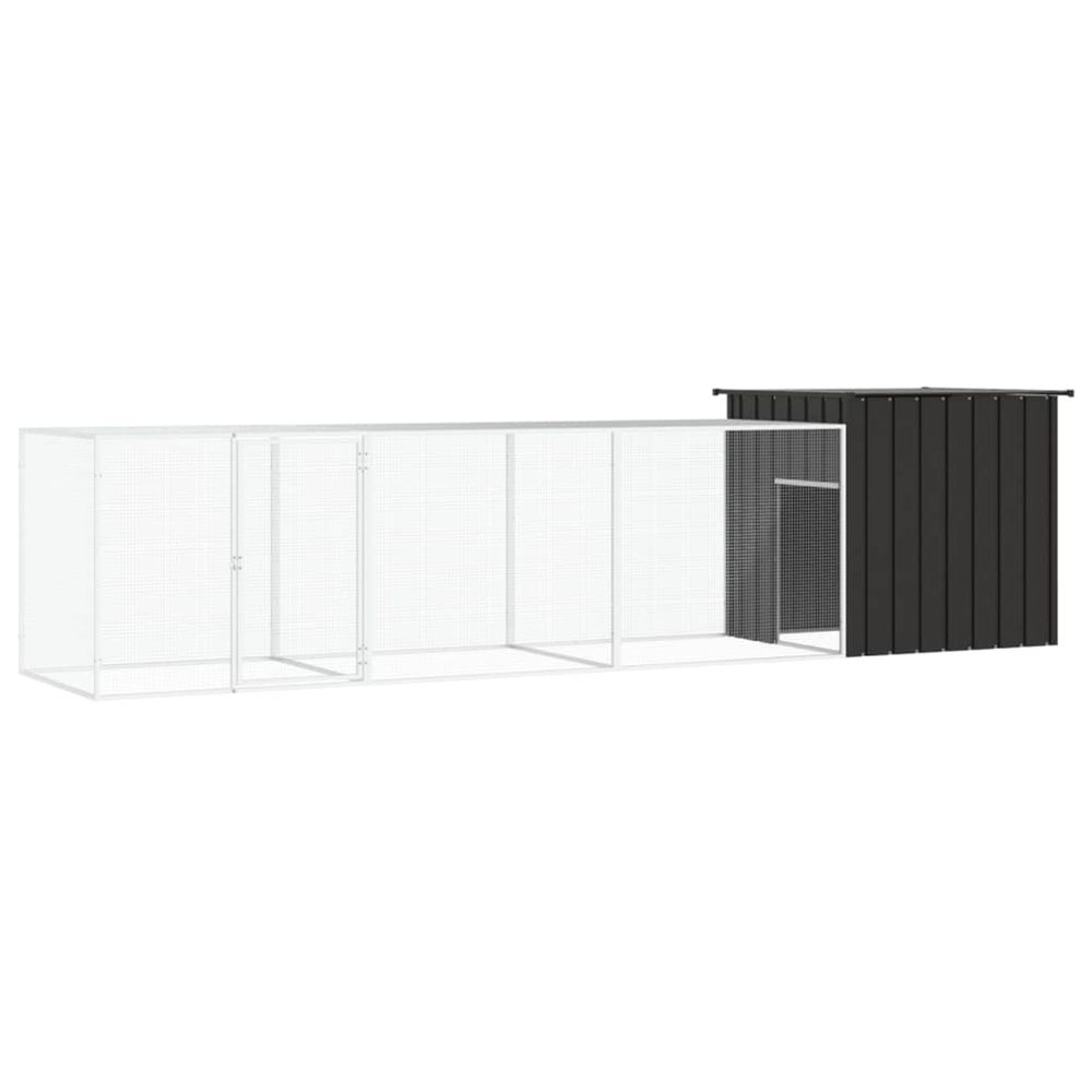 Poulailler anthracite 400x91x100 cm acier galvanisé