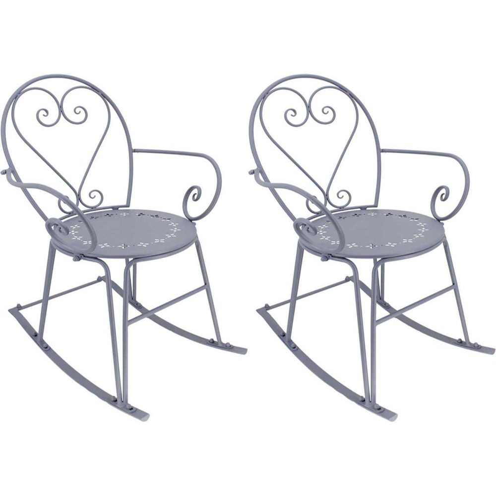 Fauteuil à bascule en fer belle époque (lot de 2)