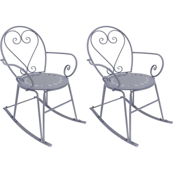 Fauteuil à bascule en fer belle époque (lot de 2)