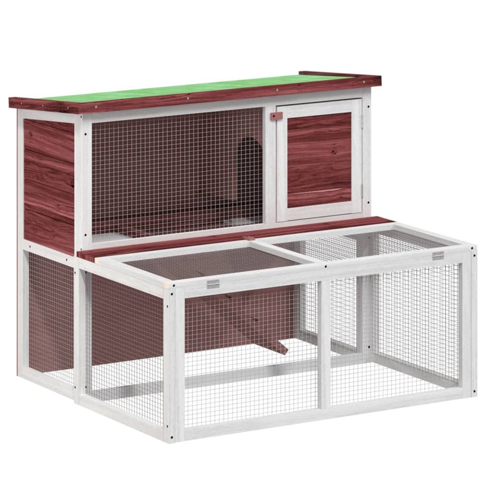 Clapier moka 102x90x84,5 cm bois de pin massif