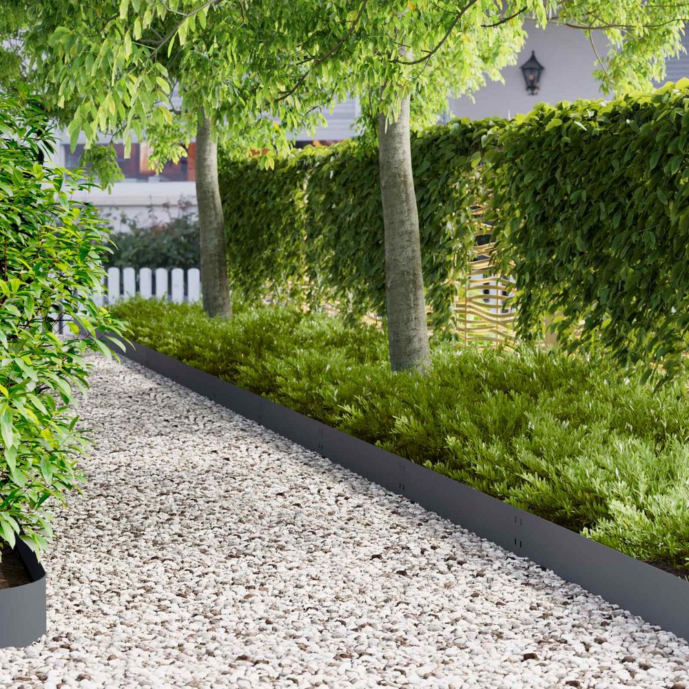 Délimitation espaces acier aménagement jardin séparation parterres 100x20cm anthracite