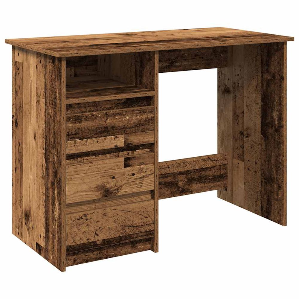 Bureau vieux bois 102x50x75 cm bois d'ingénierie