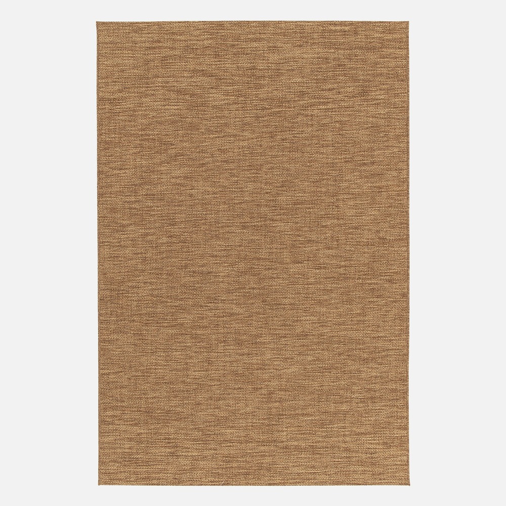 Tapis intérieur/extérieur effet jute coloris caramel, stabilisé aux uv