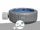 Kit spa gonflable  lay-z-spa santorini rond hydrojet pro 5/7 places + kit traite