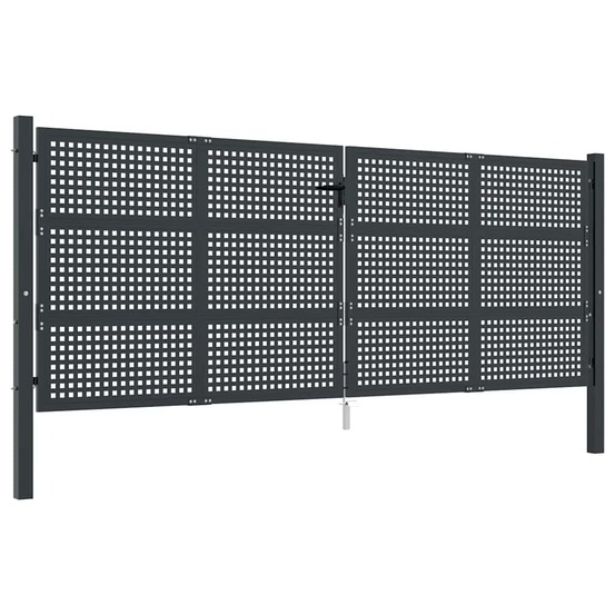 Portail de jardin anthracite 400 x 125 cm acier