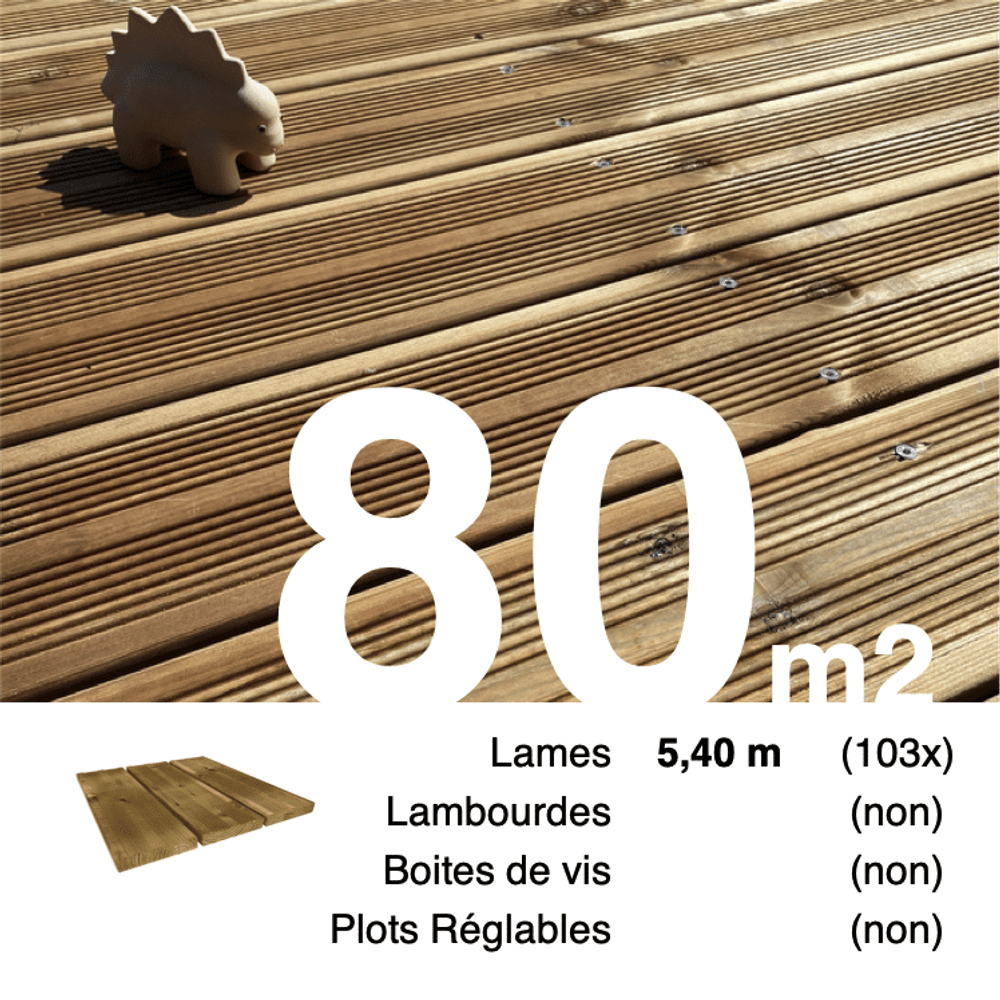 Lames de terrasse pin autoclave marron 27 x 145 mm • longueur 5,4 m • classe 3b • lot pour 80 m²