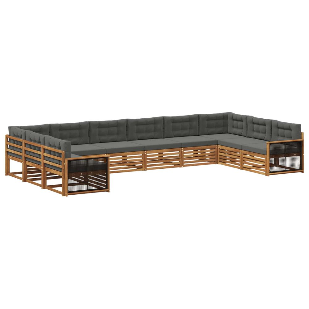 Ensembles de canapés 10 pc bois d'acacia massif