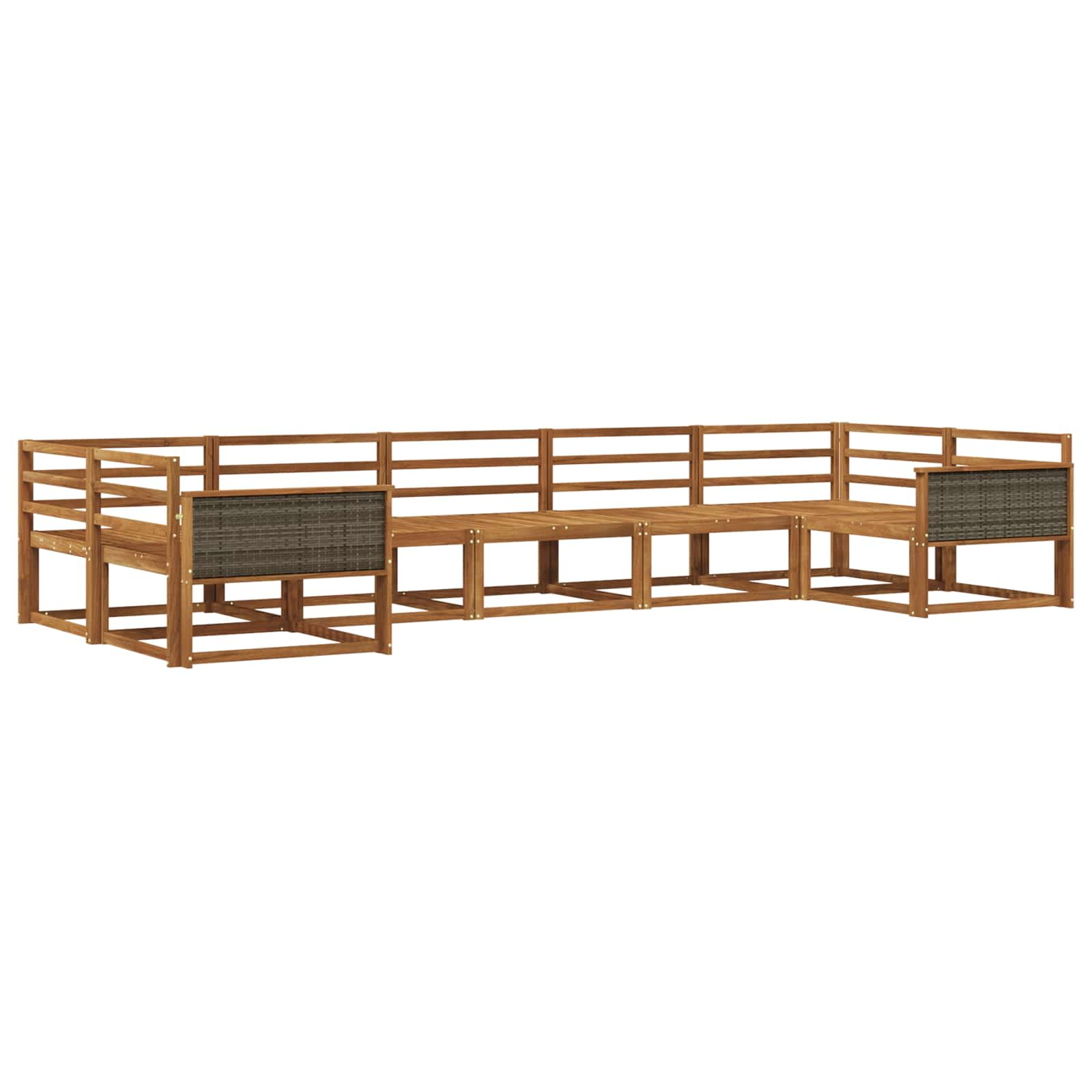 Ensemble de canapés d'extérieur 7 pcs naturel