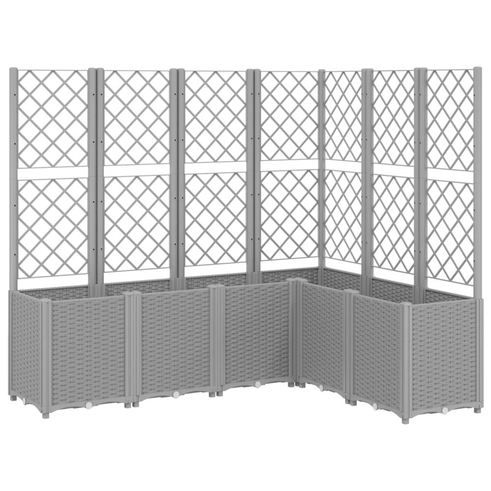 Jardinière d'extérieur avec treillis gris clair 160x120x140 cm pp