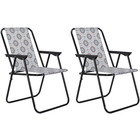 Set de 2 chaises de jardin pliantes an acier et tissu patio