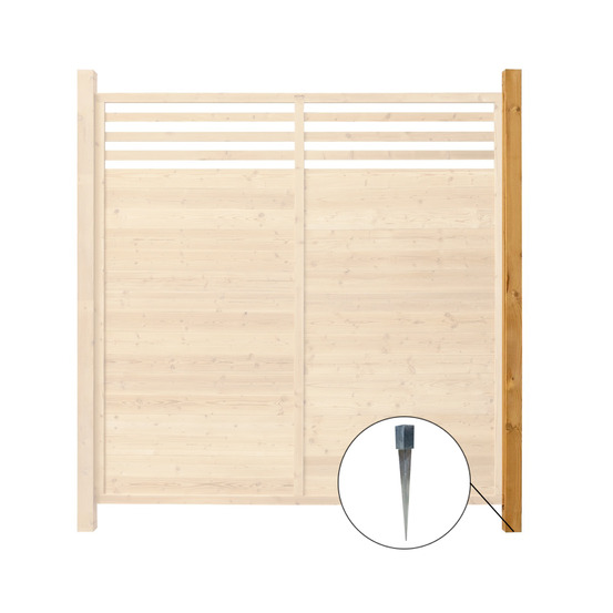 Home deluxe - clôture en bois soma - bois d'épicéa, 1x grand poteau, accessoires inclus i protection visuelle protection contre le