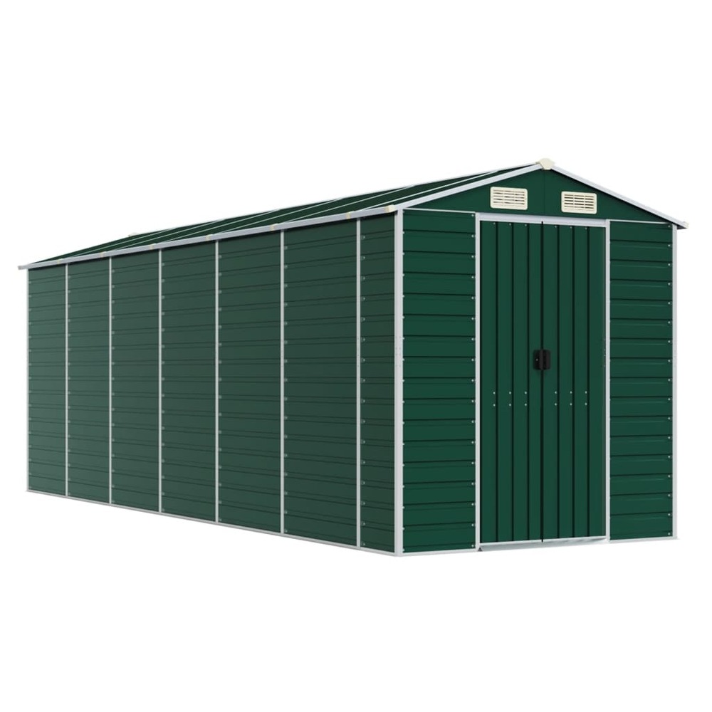 Abri de jardin cabane cabanon maison de stockage remise extérieur hangar outils robuste 191 x 555 x 198 cm acier galvanisé ve