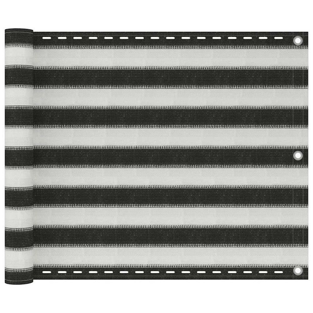 Écran de balcon en pehd 75x400 cm anthracite et blanc