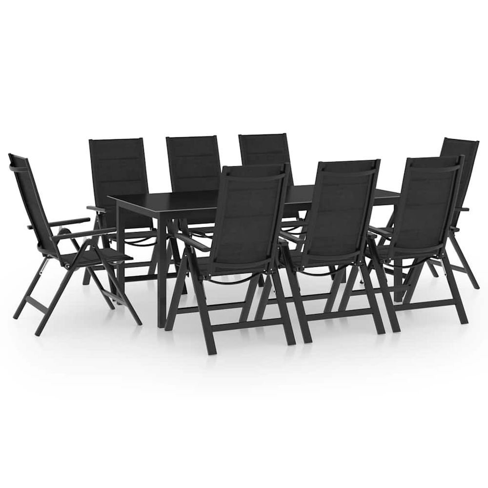 Ensemble à manger de jardin 9 pcs aluminium anthracite