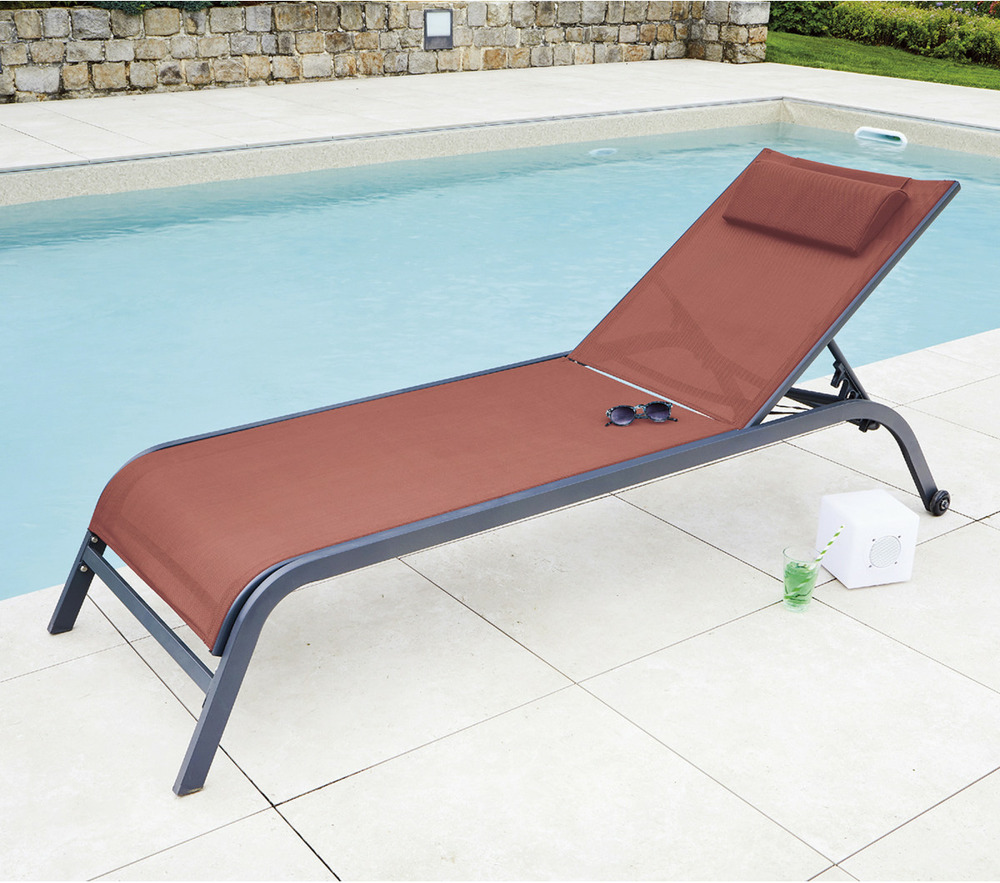 Transat de jardin en acier - terracotta - gozo