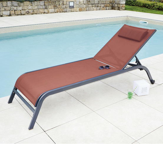 Transat de jardin en acier - terracotta - gozo