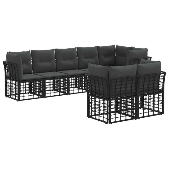 Ensemble de canapés d'extérieur noir polyester