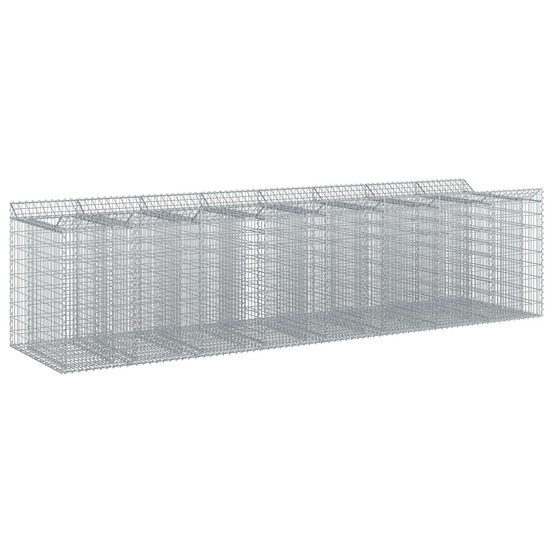 Lit surélevé gabion 4 pcs argenté
