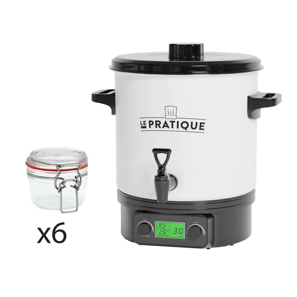 Stérilisateur automatique en émail écran lcd avec 6 bocaux stérilisateur + 6 boc