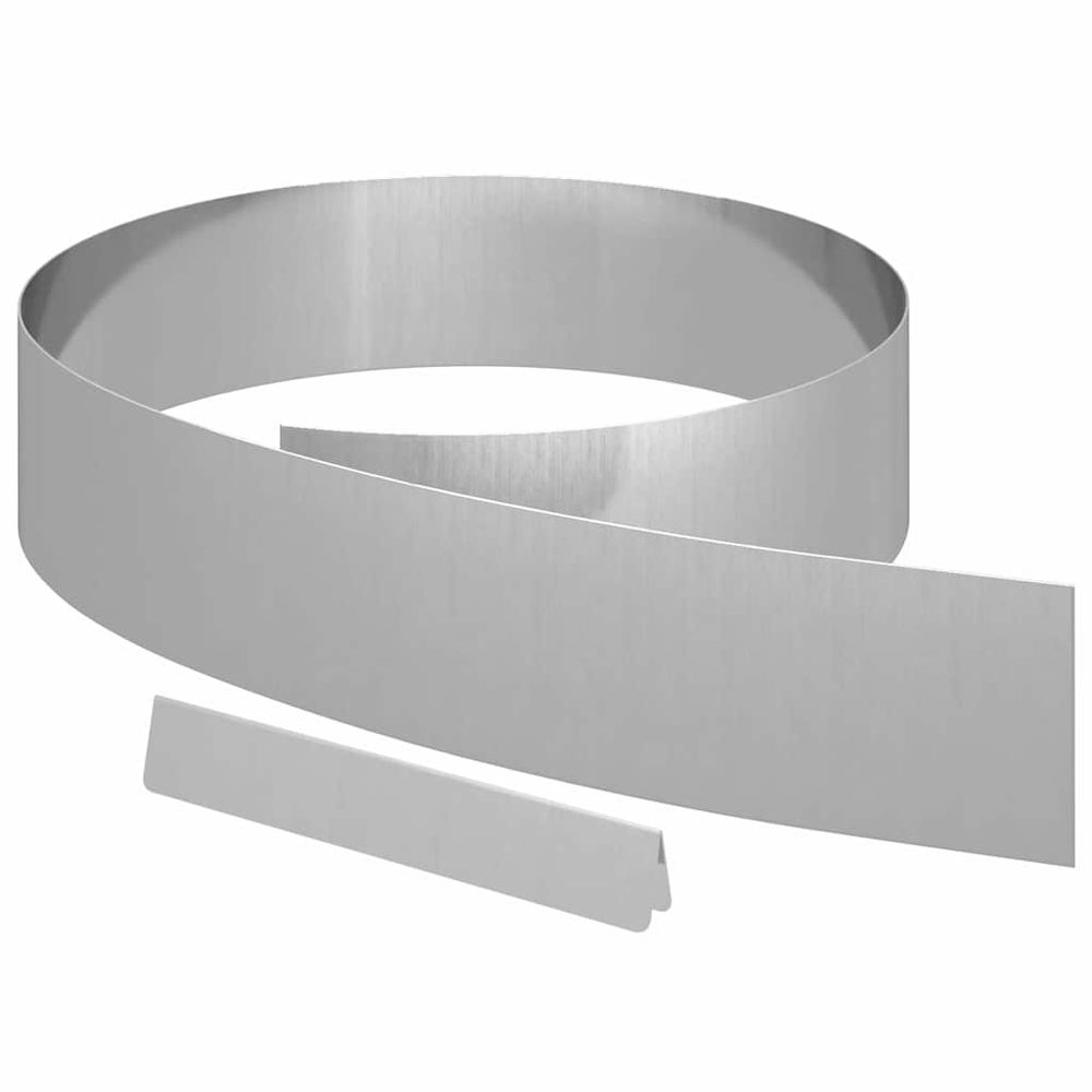 Bordure de pelouse 450 x 15 cm acier galvanisé argent