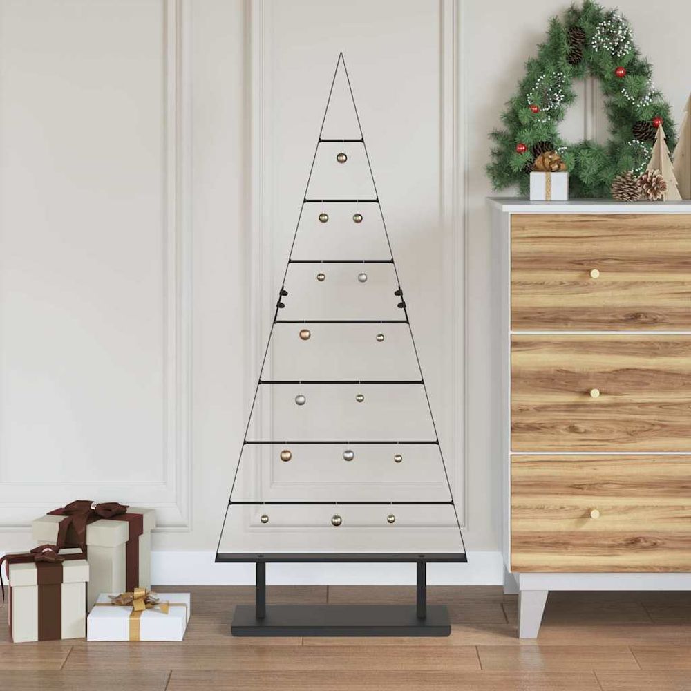 Sapin de noël design en acier décoration moderne pour intérieur extérieur noir 125 cm