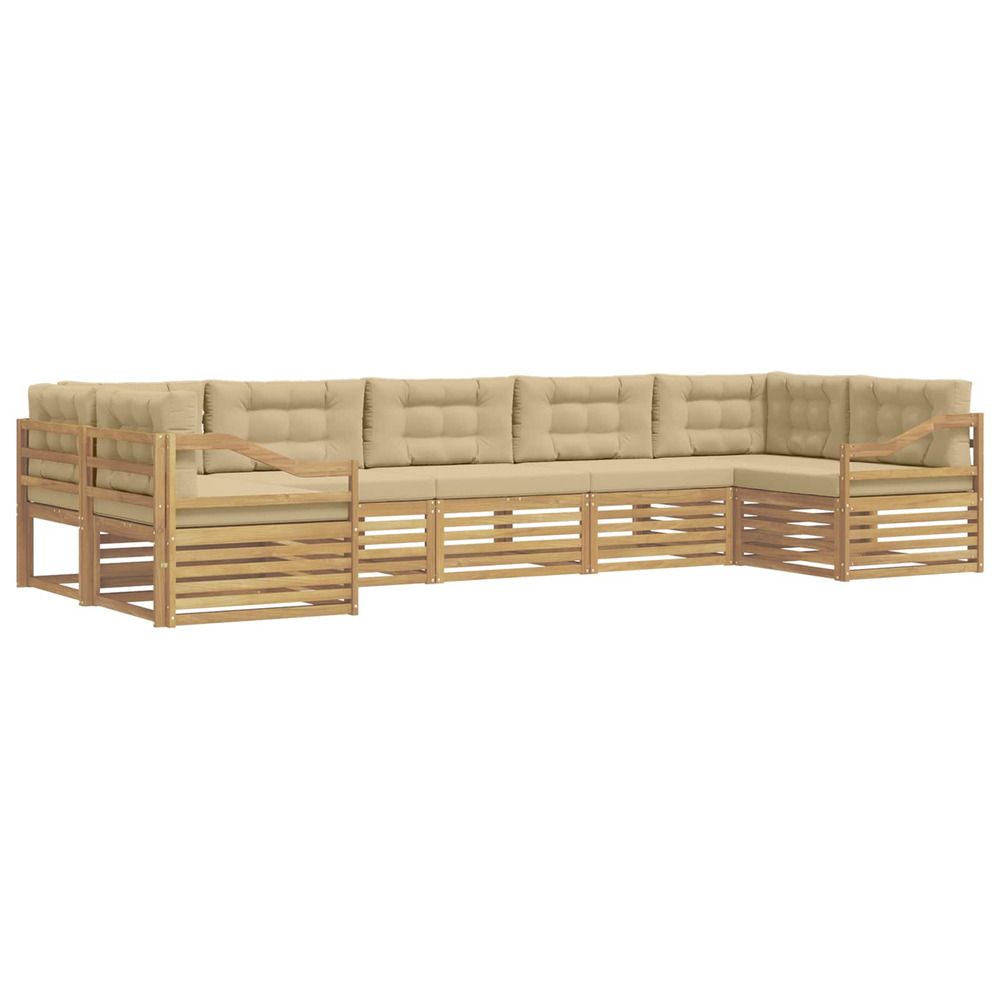Ensemble de canapés d'extérieur 7 pc blanc et beige polyester