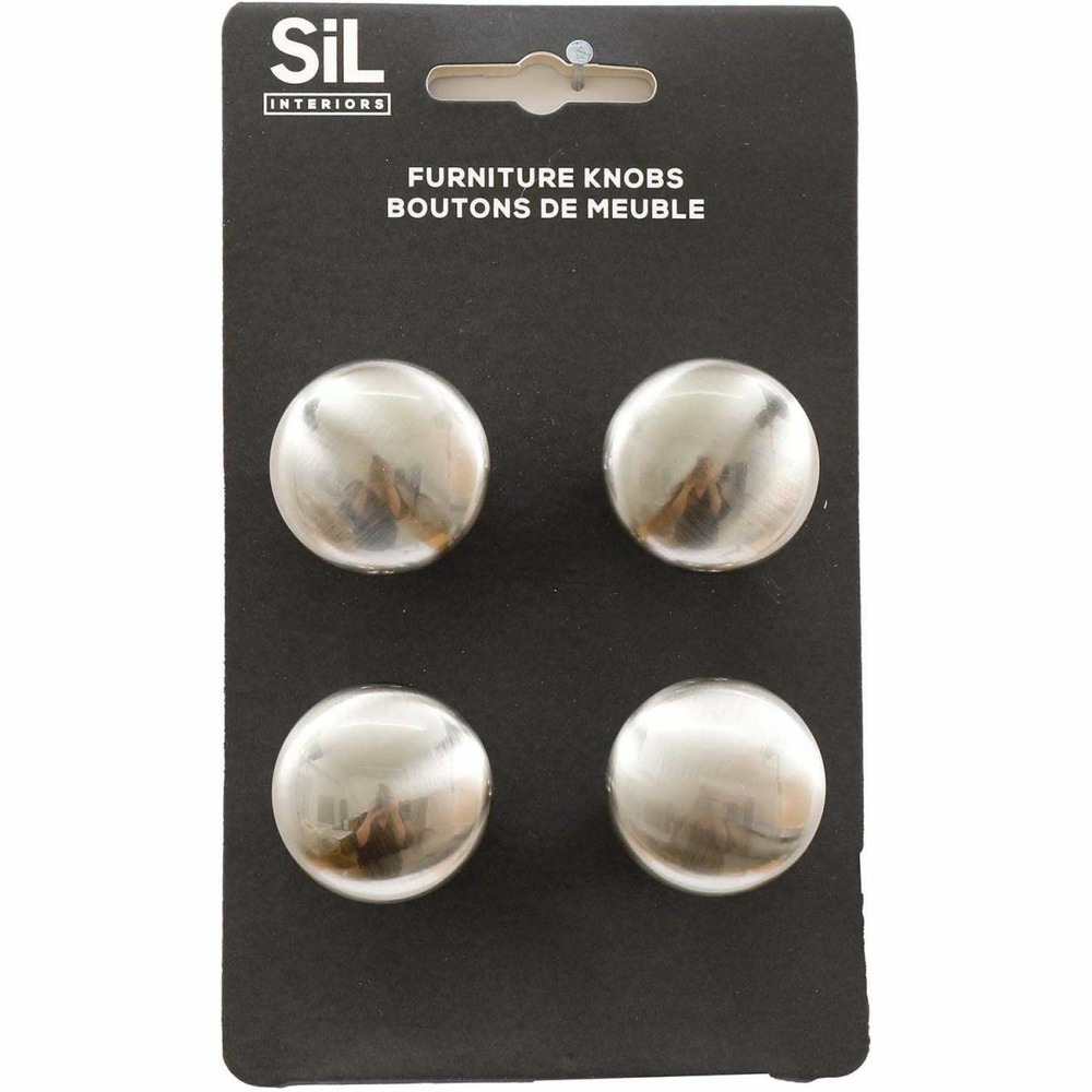 Ensemble de 4 boutons de meuble en alu argenté