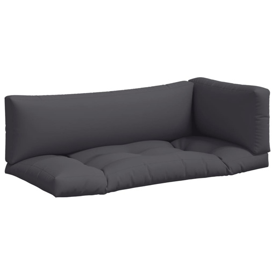 Coussins de palette lot de 3 anthracite tissu