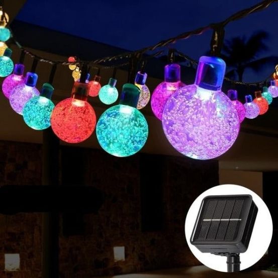Boules lumineuses extérieures - multicolore - 6m50