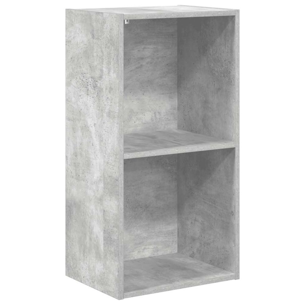 Bibliothèque à 2 niveaux gris béton bois d'ingénierie