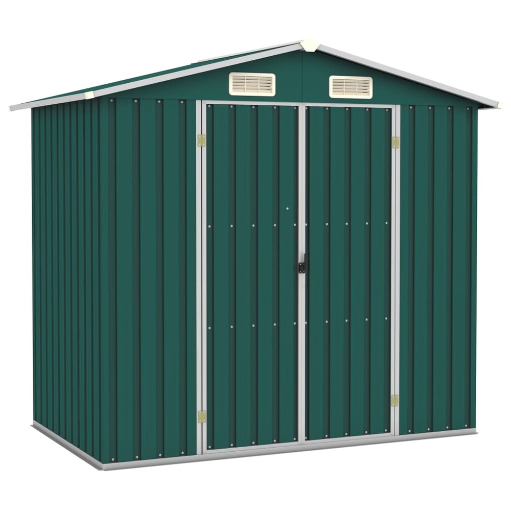 Abri de jardin cabane cabanon maison de stockage remise extérieur hangar outils robuste 205 x 129 x 183 cm acier galvanisé ve