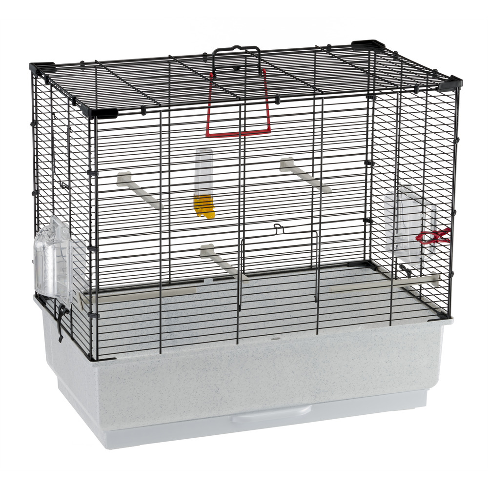 Ferplast cage oiseau piano 4, cage canari oiseaux, avec mangeoires, abreuvoir pour oiseaux, 59 x 33 x h 55 cm, avec accessoires,