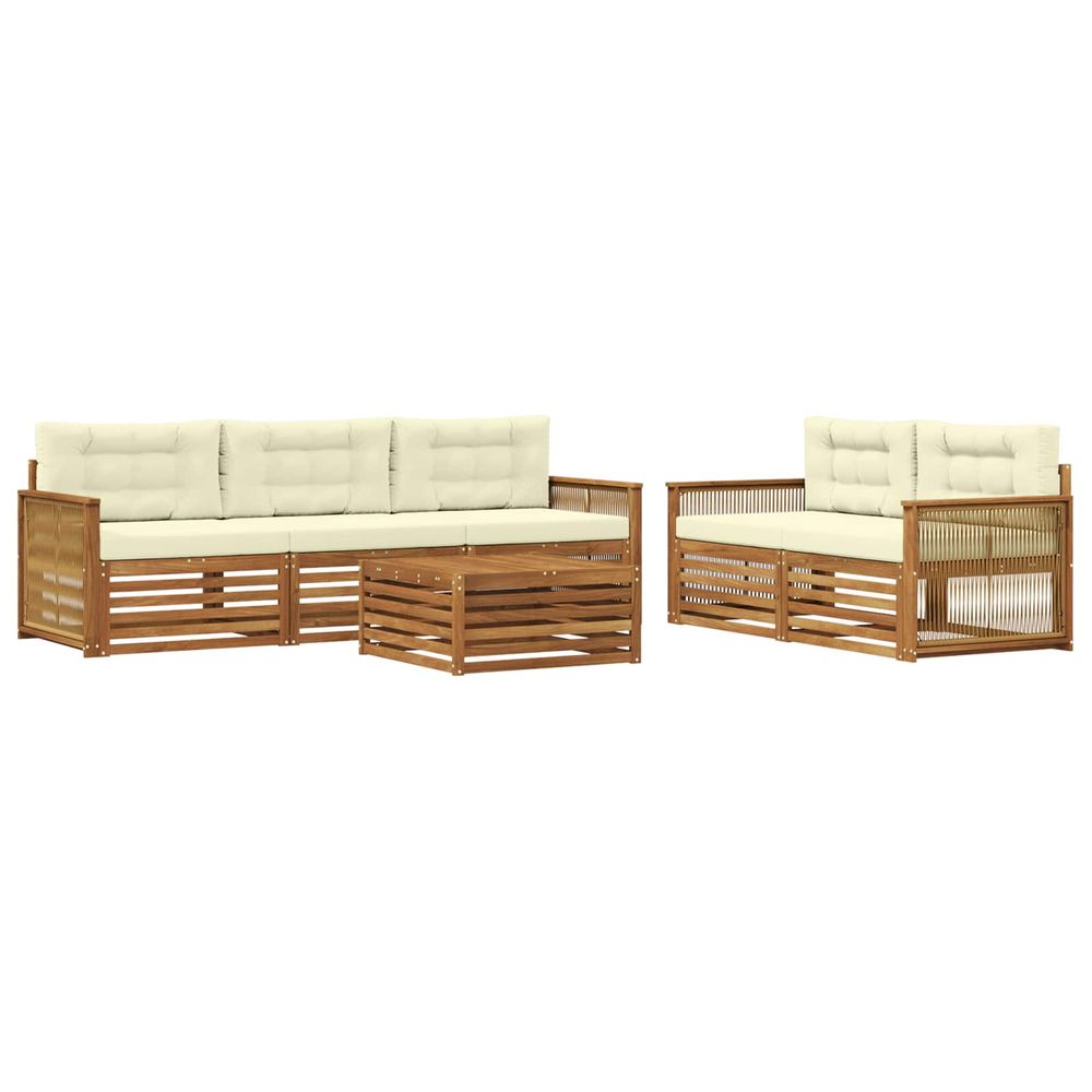 Ensemble de canapés d'extérieur 6 pc naturel et crème