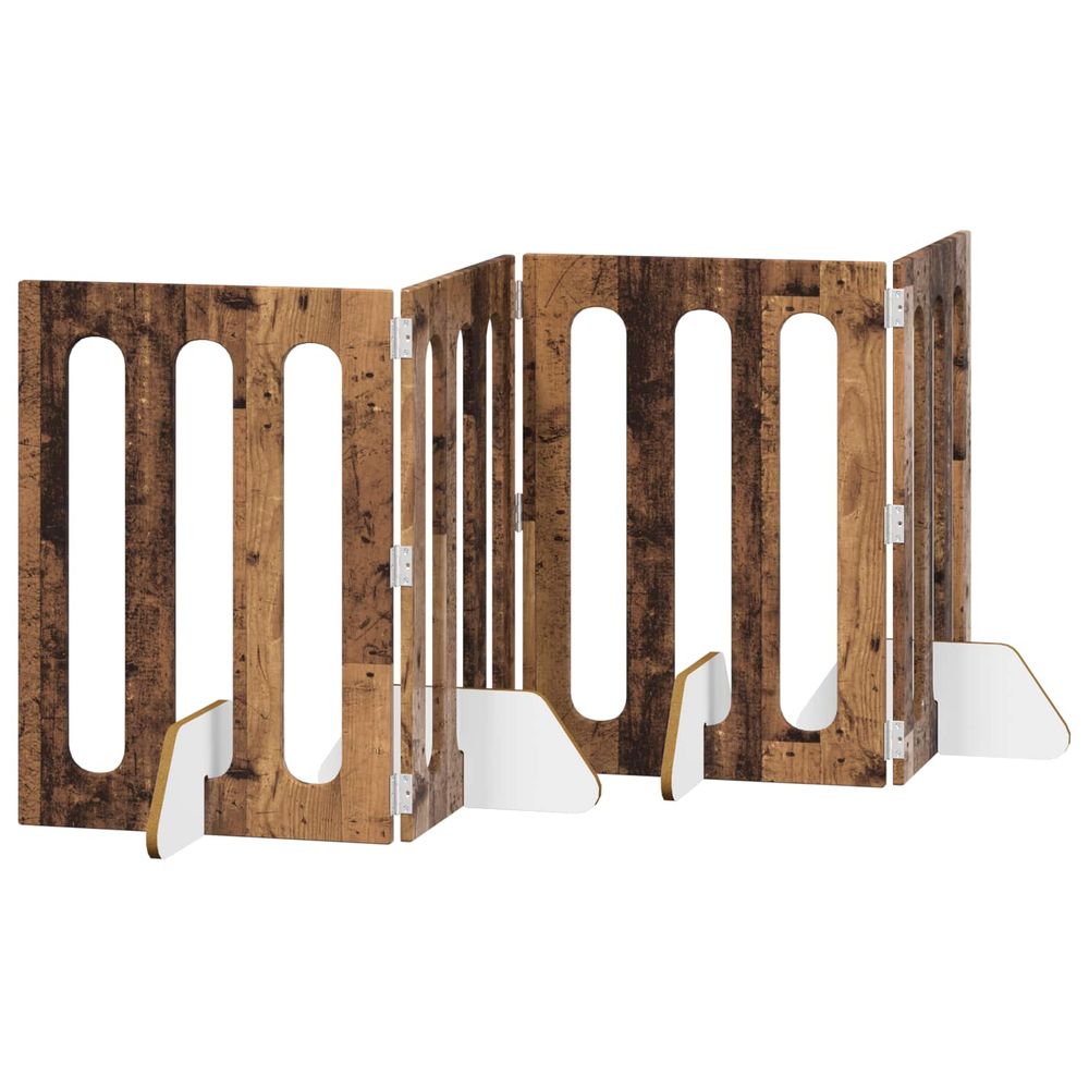 Clôture pliable pour animaux 4 pc bois de chêne