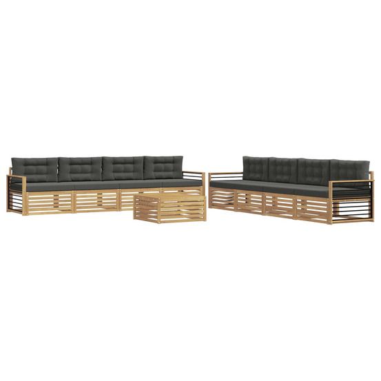 Ensemble de canapés d'extérieur 9 pc blanc et anthracite