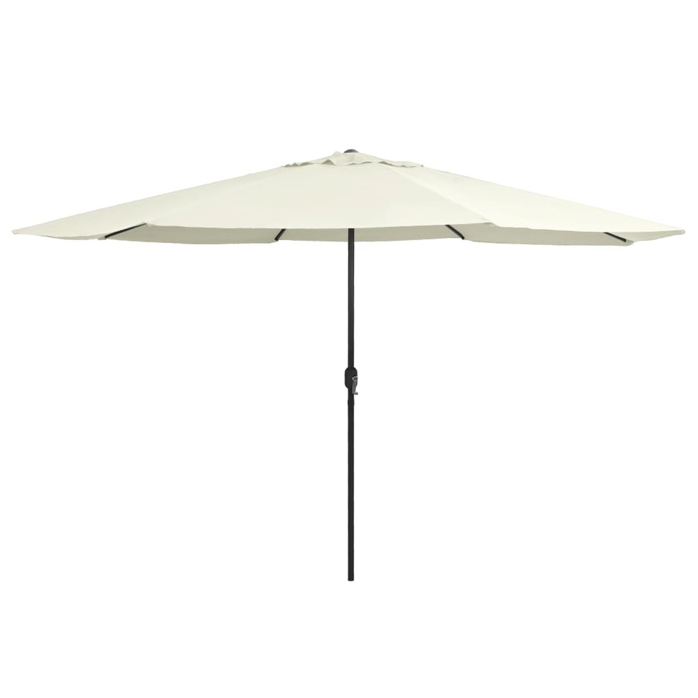 Parasol d'extérieur avec mât en métal 400 cm blanc sable