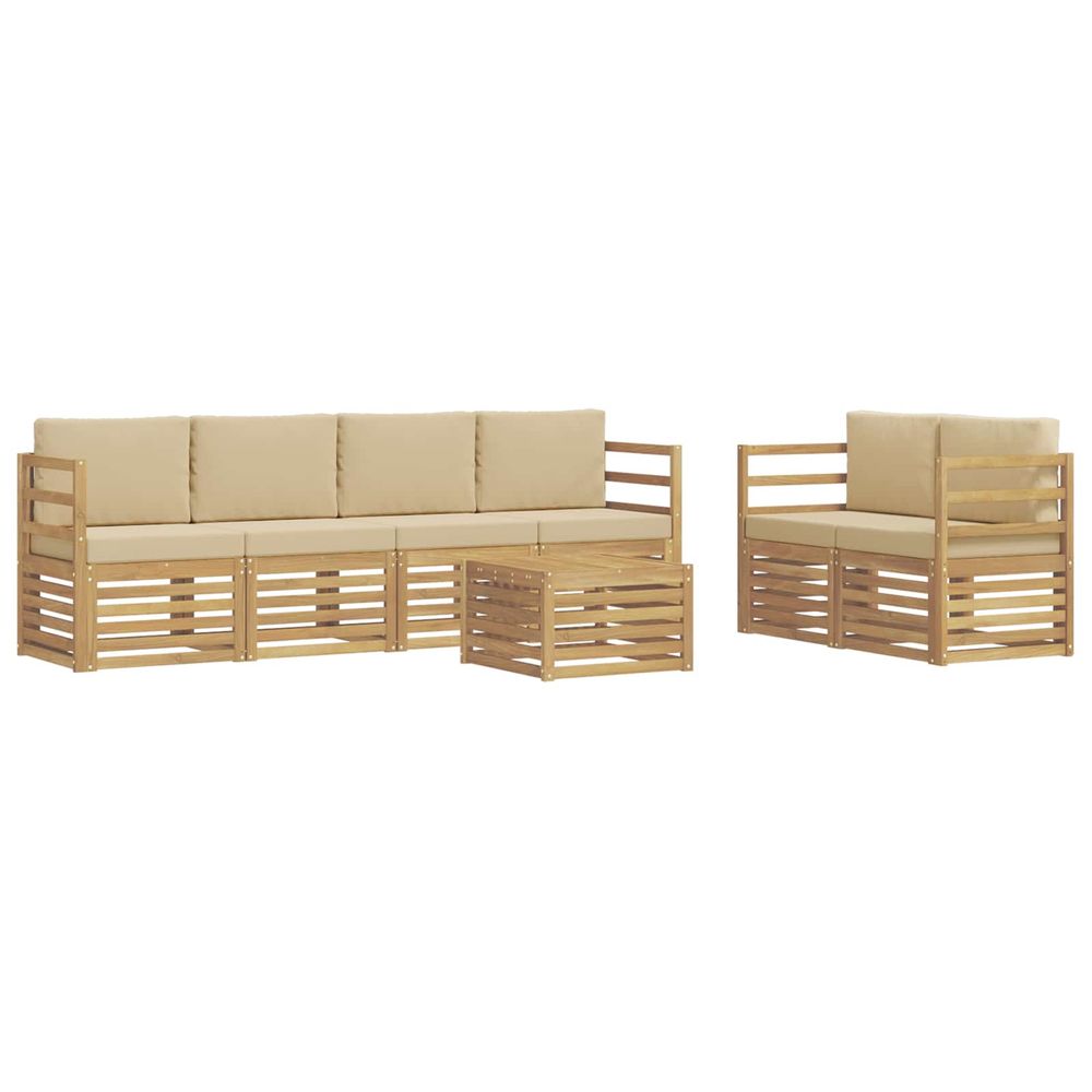 Ensemble de canapés d'extérieur 7 pc blanc et beige polyester