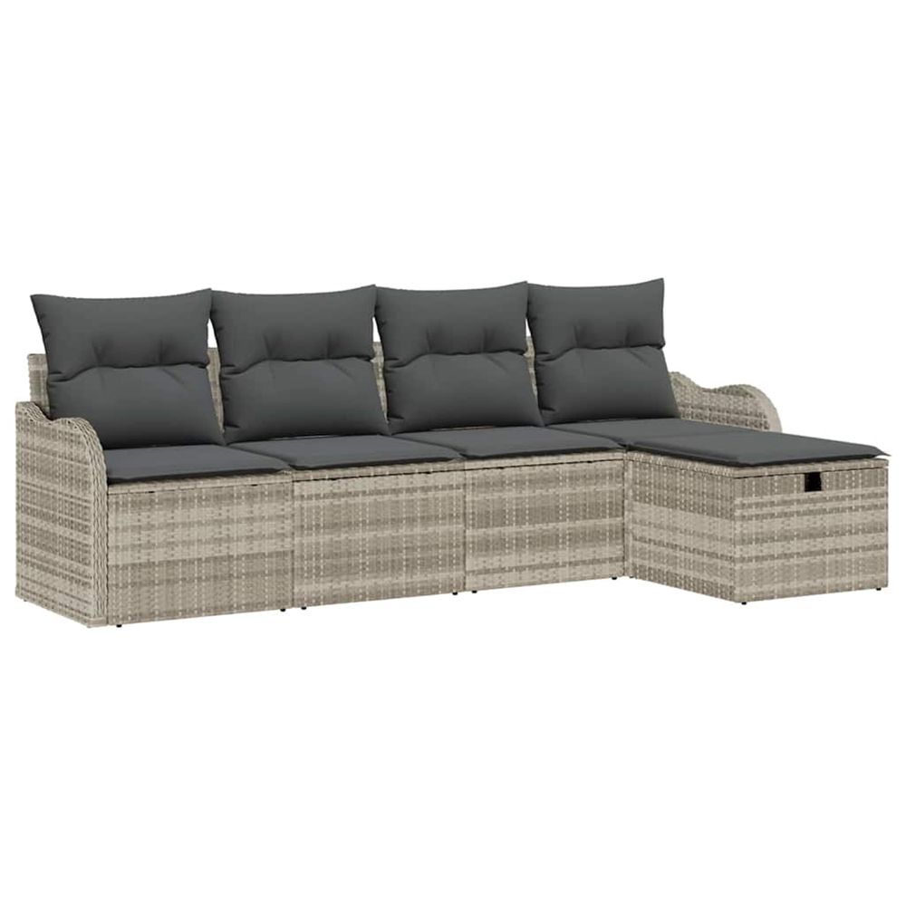 Ensemble de canapé de jardin 5 pc poly rotin