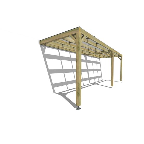Pergola bois • 7m x 2m • adossée • sens largeur • couverture étanche transparente incluse • livraison comprise